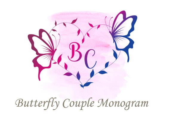 Butterfly Couple Monogram: A Decorative Font with Timeless Romance