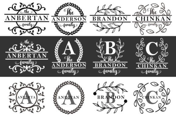 Family Monogram: A Decorative Font for Elegant Branding and Wedding Design